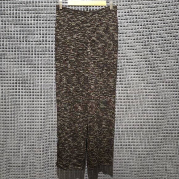 VTG Thin Knit 3pc Set Stretch Sm-Lg Artsy Brown Jacket Top Pants Boho Chic Y2K - Picture 4 of 16